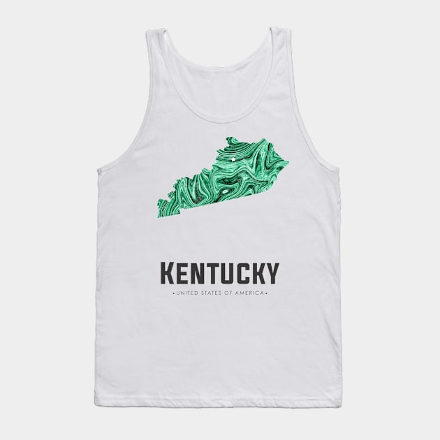 Kentucky state map abstract green Tank Top by StudioGrafiikka